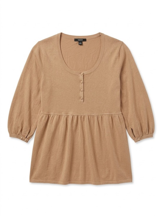 Splendid Tops - Splendid Camel Scoop Neck Peasant Tunic